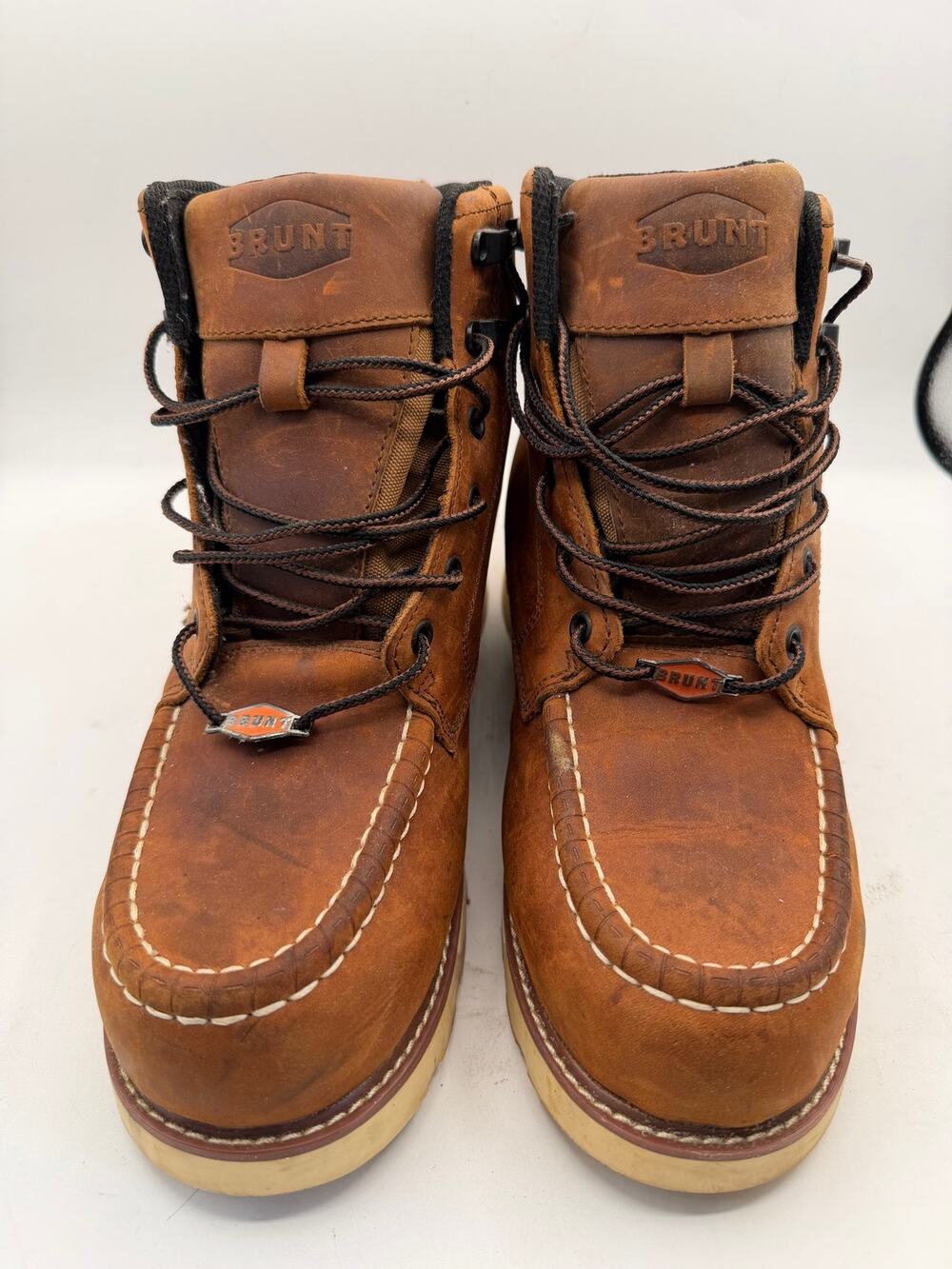 BRUNT The Marin 6" Work Boots Brown Leather EH Soft Toe Mens 9.5 - ASTM F2892-18